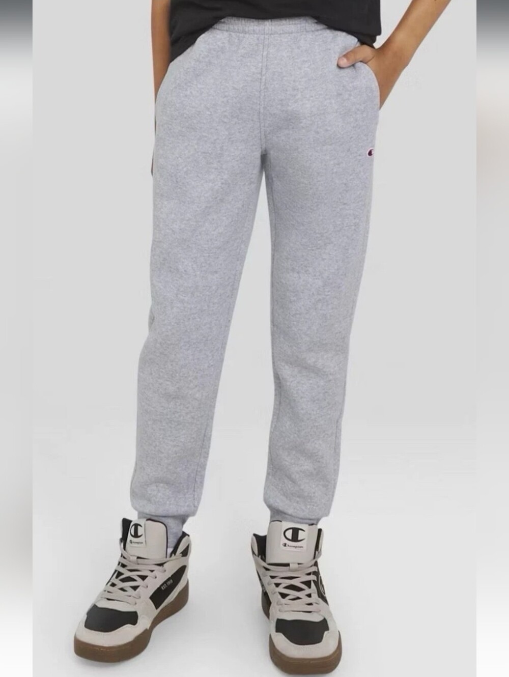 Champion Light Gray Fleece Joggers Size Large 14/16